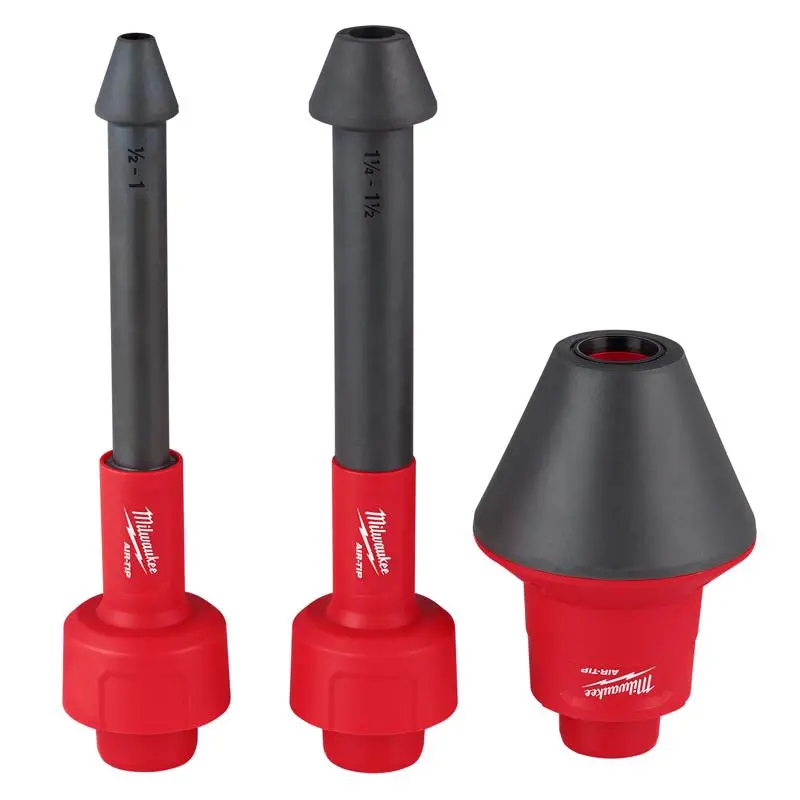 Milwaukee AIR-TIP 1-1/4 . to 2-1/2 . Shop Conduit Line Puller Kit Wet Dry Vac Attachment 3 Piece