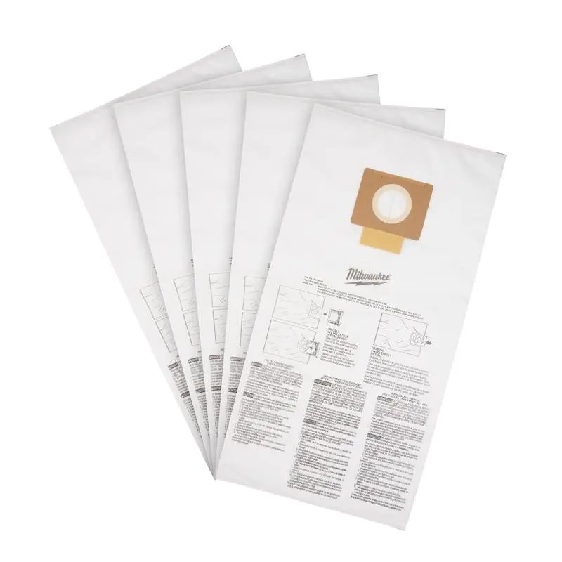 Milwaukee Wet Dry Shop Vac Dust Collector Bags 9 Gallon 5 Piece