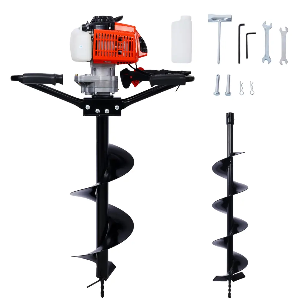 2.7HP Gas Powered Post Hole Digger 63CC Two Person Auger g-h