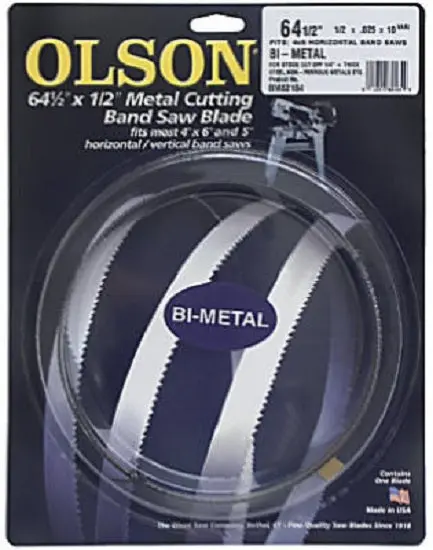 Olson Saw 82164 Bi-Metal Variable Pitch Band Saw Blade 1/2 x 64-1/2 Inch Wood and Metal