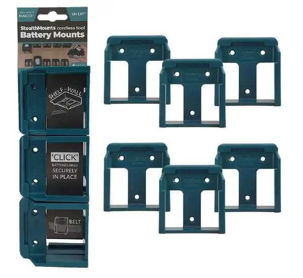 StealthMounts BM-MK18-BLU-6 Makita 18V LXT Battery Mounts Workshop
