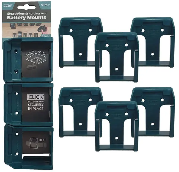 StealthMounts BM-MK40-BLU-6 Makita 40V XGT Battery Mounts Blue