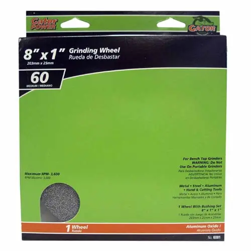 Gator 6001 60 Grit 8x1x1 Inch Benchtop Grinding Wheel