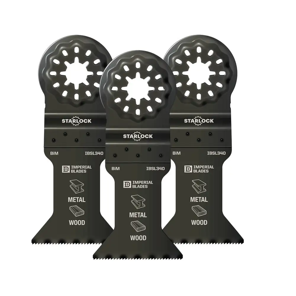 Imperial Blades IBSL340-3 Starlock Oscillating Saw Blades Bi-Metal Tough Materials