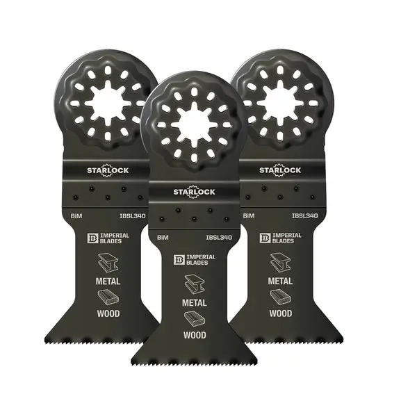 Imperial Blades IBSL340-3 Starlock Oscillating Saw Blades Bi-Metal Durable Cutting