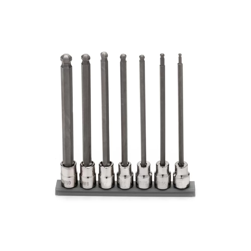 Husky Long Ball End Bit Socket Set Metric 7-Piece Tight Spaces