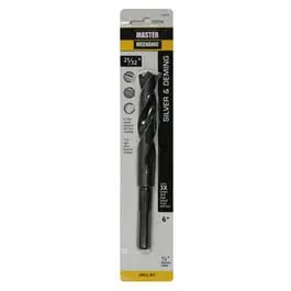 21/32 x 6-Inch Silver & Demming Black Oxide Drill Bit Heavy Duty Drilling Master Mechanic