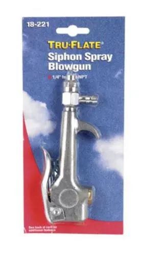 Tru-Flate 18221 Siphon Spray Blowgun 1/4 Inch Industrial Painting Tool