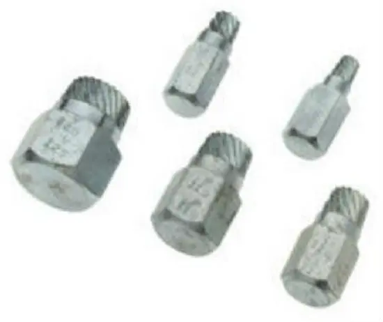 Superior Tool 05250 Plumber's Bolt Extractor Kit 5-Piece Set