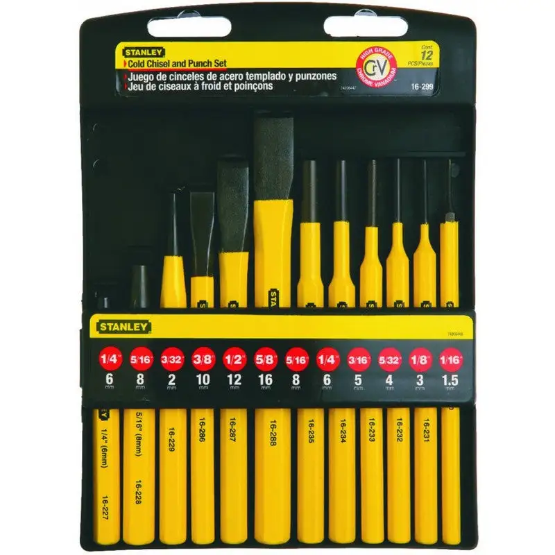 Stanley 16-299 Cold Chisel & Punch Kit 12-Piece Metal and Woodworking