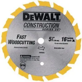5-3/8-Inch 16-TPI Carbide Cordless Saw Blade Wood Dewalt