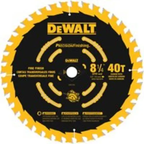 DeWalt DW3185 Precision Circular Saw Blade 8-1/4 Inch Carbide Clean Cuts