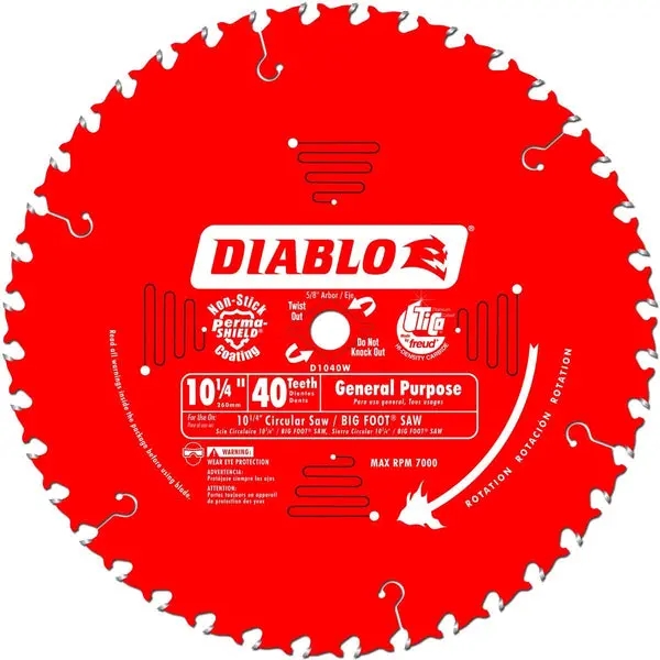 Diablo D1040W General Purpose Beam Saw Blade 40 Tooth 10-1/4 Inch