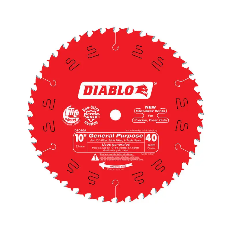 Diablo 10 D X 5/8 General Purpose TiCo Hi-Density Carbide Circular Saw Blade 40 teeth 1 pk