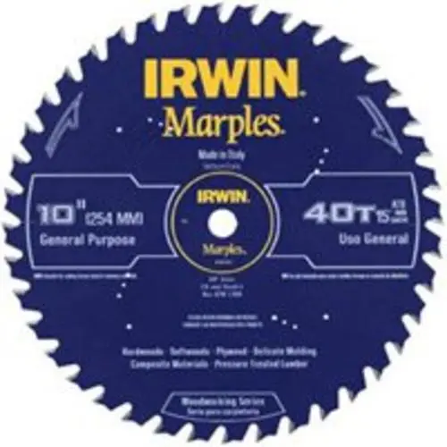 84-Tooth Marples Woodworking Series Circular Saw Blade Fine Finish Work Irwin