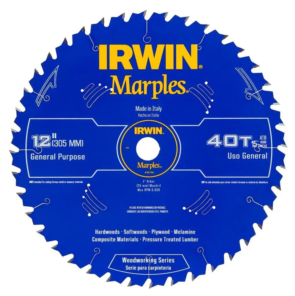 96-Tooth Marples Woodworking Series Circular Saw Blade Fine Woodworking Irwin