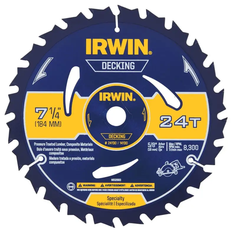 CIRC SWBLD 24T 7-1/4 Inch Circular Saw Blade Pack 10 Wood Cutting Irwin
