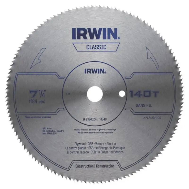 Circular Saw Blade 140T 7-1/4 Inch Pack 10 Irwin