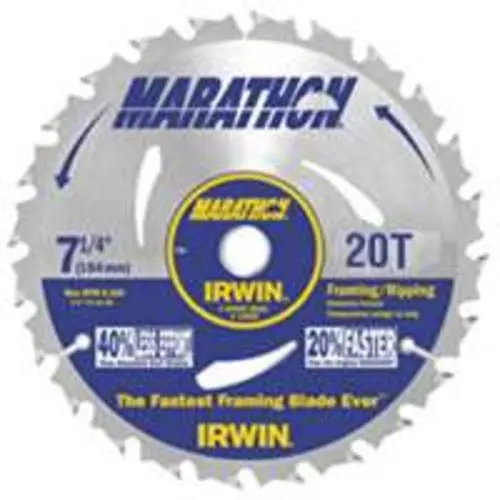 Irwin 24021 6-1/2" 20 Teeth Circular Saw Blade Wood Cutting