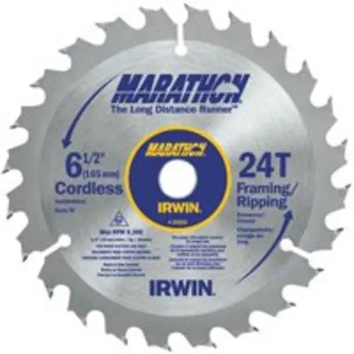 Irwin 24029 Circular Saw Blade 6-1/2" x 24 Teeth Smooth Cuts