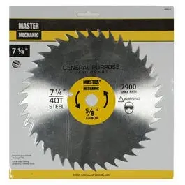 7-1/4-Inch 40-Tooth Combo Rip Steel Circular Saw Blade Master Mechanic