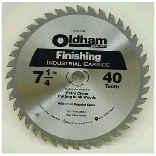 Oldham B7254740-10 7-1/4 Inch 40T Carbide Tip Circular Saw Blade Wood Cutting