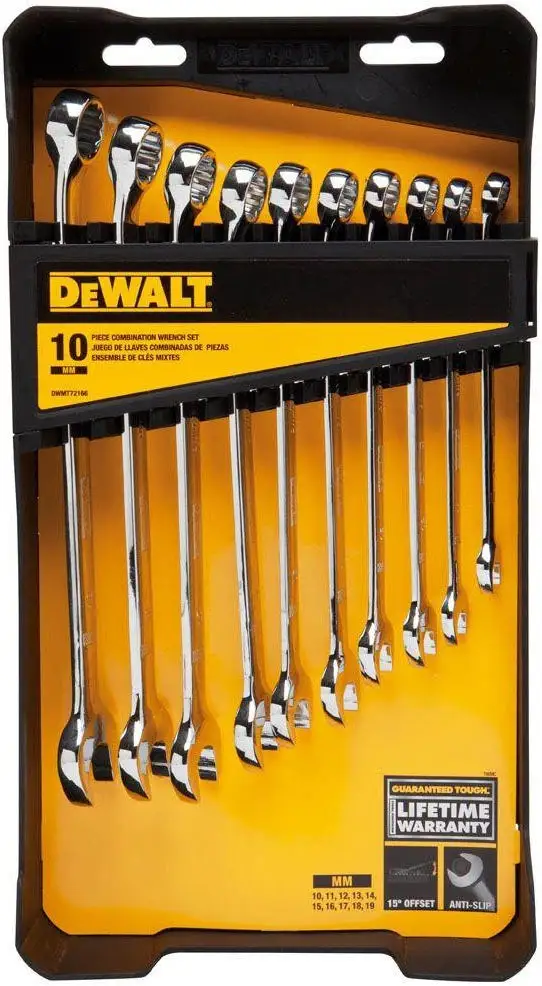 DeWalt DWMT72166 Metric Combination Wrench Set 10 Piece