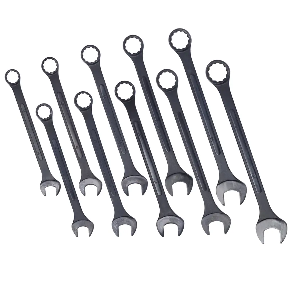 Metric Jumbo Combination Wrench Set Extra Large 10 Pc Metric Black Oxide Finish g-h