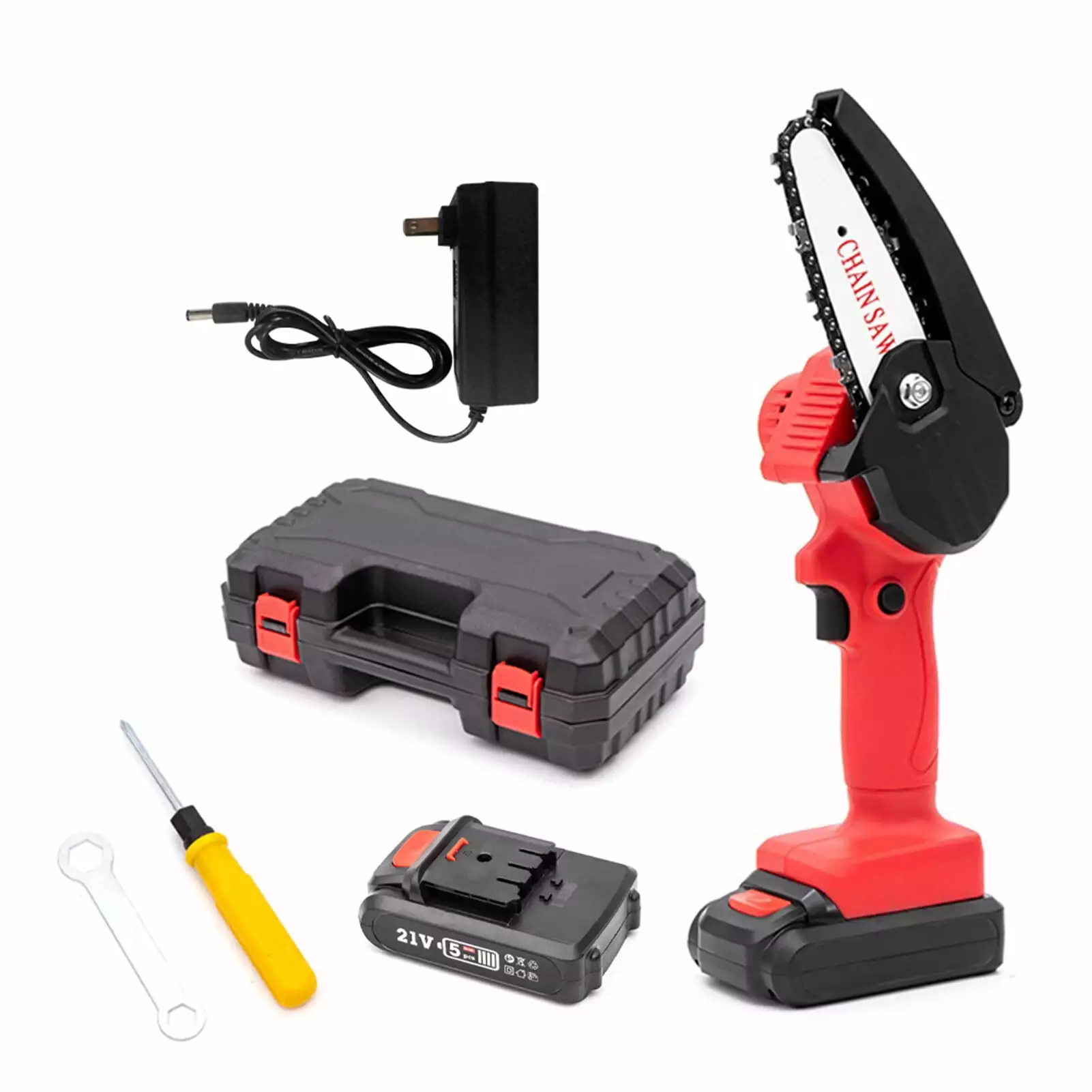 110V Rechargeable Handheld Travel-friendly Electric Pruning Saw Cordless Mini Chainsaw Small Wood Splitting Chainsaw One-h...