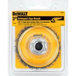 3-Inch Carbon Steel Crimped Wire Cup Brush Surface Cleaning and Deburring Dewalt