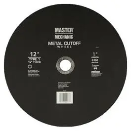 12-Inch Metal Portable Saw Cutoff Wheel Fast Cutting Metal and Pipe Master Mechanic