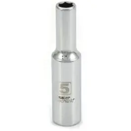 1/4 Inch Drive 6-Point Metric Deep Well Socket 5mm Master Mechanic