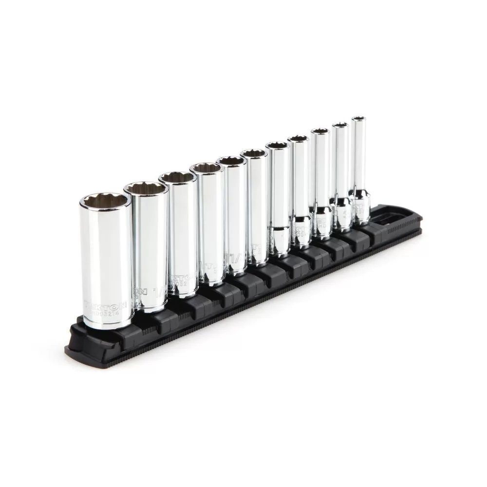 TEKTON 1/4 . Drive Deep 12-Point Socket Set 5/32 . to 9/16 . 11-Piece