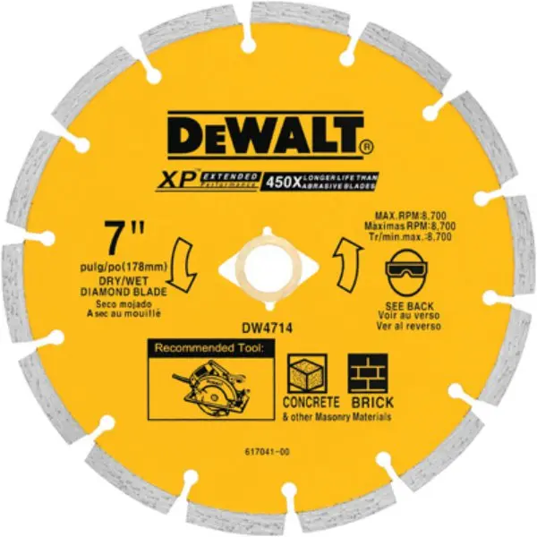DeWalt DW4714 XP 7 Inch Segmented Diamond Blade Concrete and Masonry