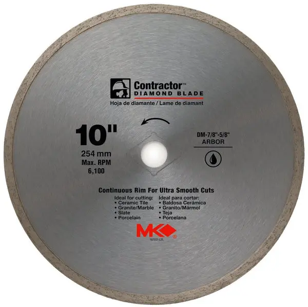 MK Diamond 167031 Contractor Continuous Rim Diamond Blade 10 Inch