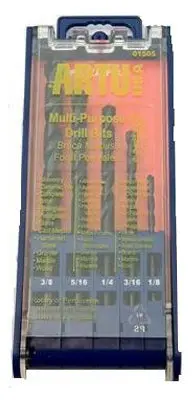 Multi-Purpose Drill Bit Set 5 Piece High Speed Steel Wood Metal Plastic Artu Usa