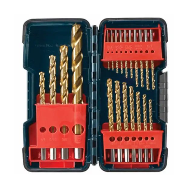 Bosch TI21A Titanium-Coated Metal Drill Bit Set 21-Piece Durability