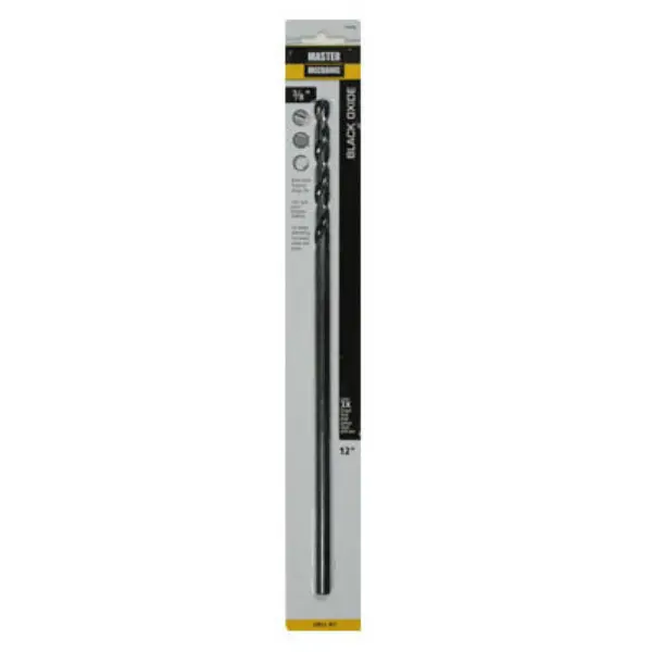 Master Mechanic 504696 High Speed Steel Drill Bit Black Oxide 3/8 x 12 Inch