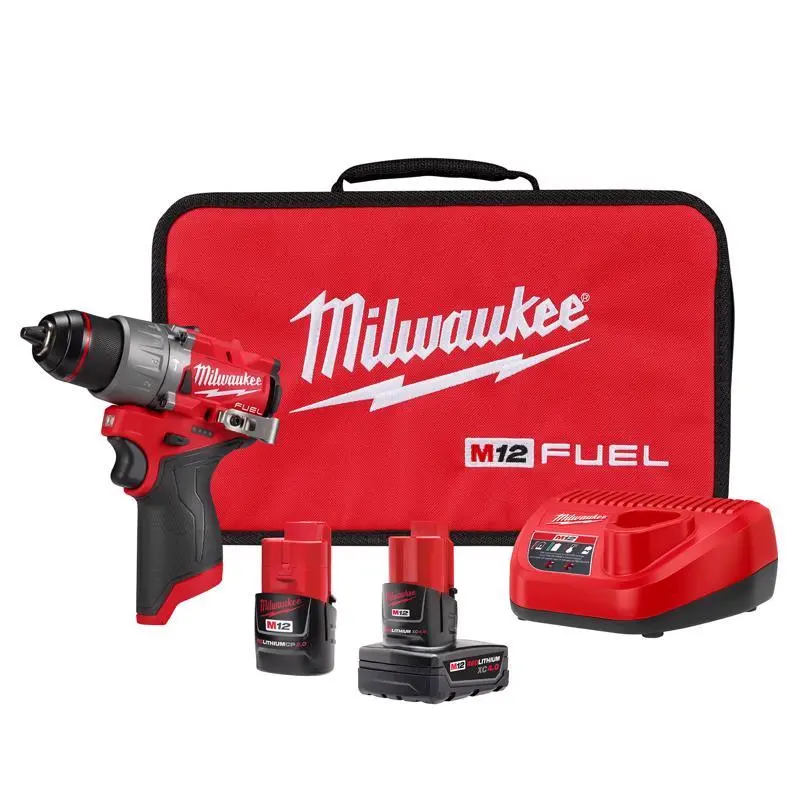 Milwaukee M12 FUEL 1/2 . Brushless Cordless Hammer Drill/Drive Kit Battery & Charger