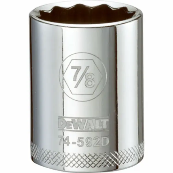 DeWalt DWMT74592OSP 1/2" Drive 7/8" Polished Chrome Vanadium Hand Socket