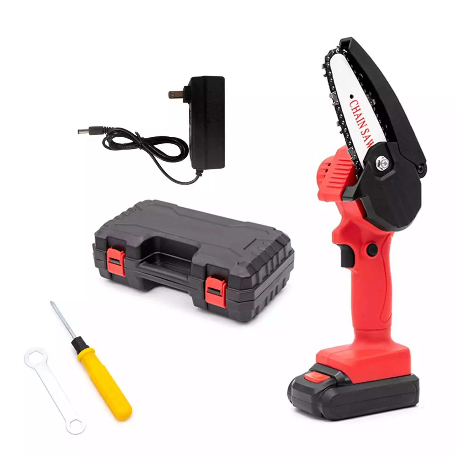 CACAGOO Rechargeable Handheld Travel-friendly Electric Pruning Saw Cordless Mini Chainsaw Small Wood Splitting Chainsaw On...
