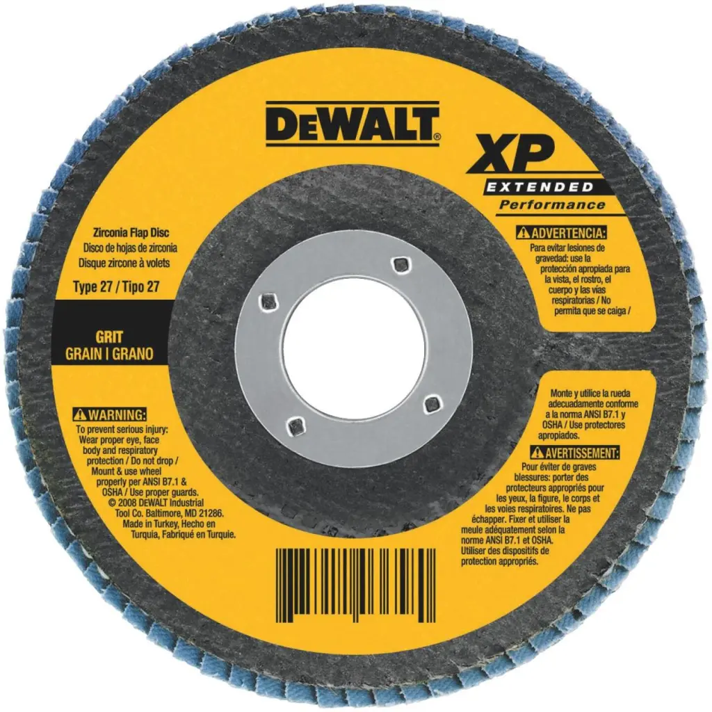 DeWalt 4-1/2-Inch 36-Grit Zirconia Flap Disc Angle Grinder High Performance