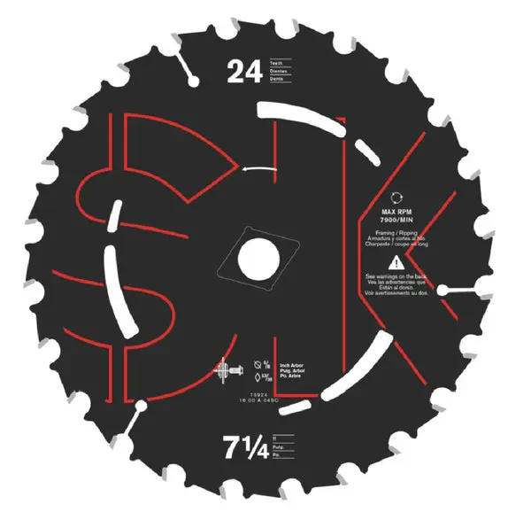 Skilsaw 75924 Framing Saw Blade Carbide Tipped Wood Cutting