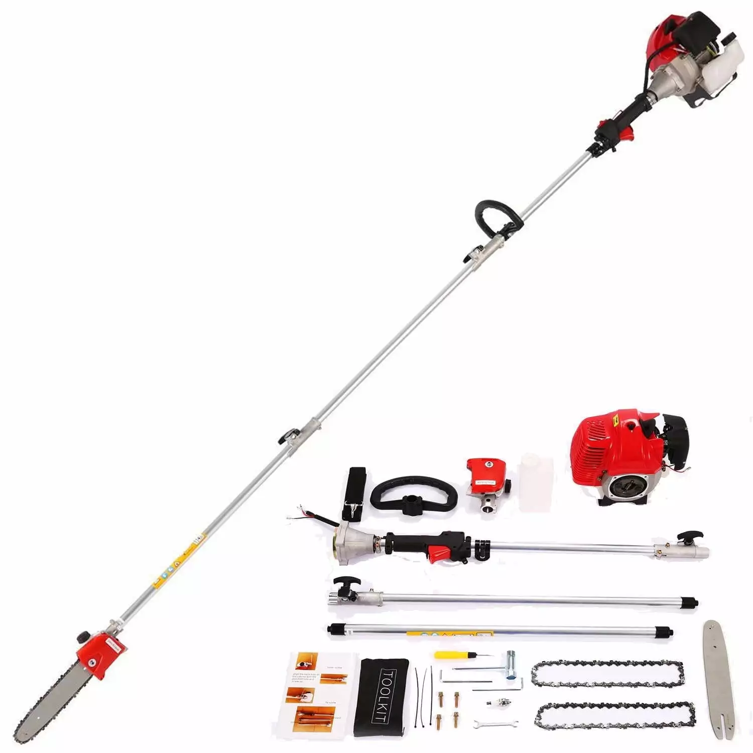 COOCHEER 58cc Gas Extension Pole Saw Branch Cutting Gas Pole Saws Chainsaw Tree Trimming. 2 Cycle Gas Pole Saw Extendable ...