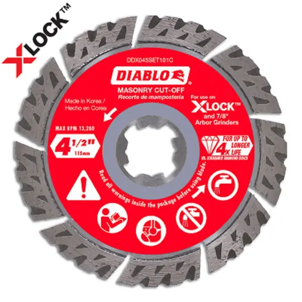 Diablo DDX045SET101C X-Lock Diamond Segmented 4-1/2 Inch Grinding Disc