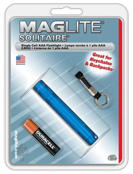 Maglite Solitaire SK3A116 AAA Cell Flashlight Blue Compact Light
