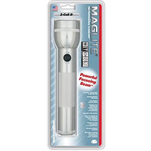 Maglite SS2D106 2-D Cell Flashlight Silver Bright and Durable Lighting