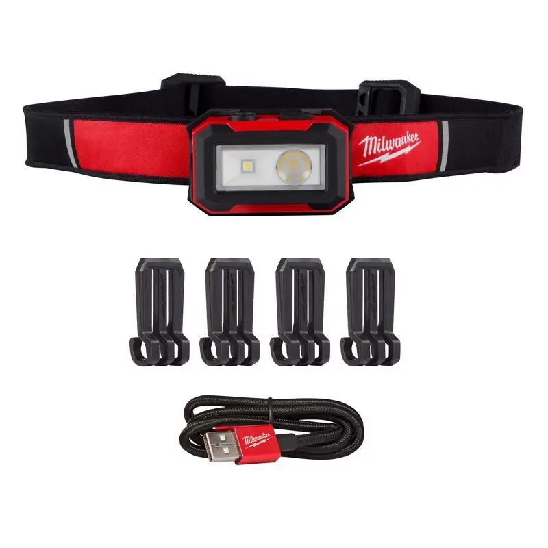 Milwaukee 450 lm Black/Red LED Tactical Head Lamp Hands-Free Lighting