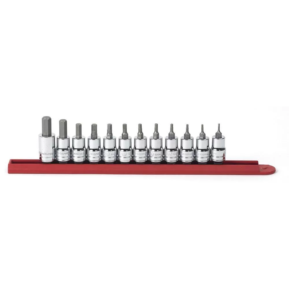 GEARWRENCH 3/8 Inch Drive SAE Hex Bit Socket Set 12 Piece Precision Work