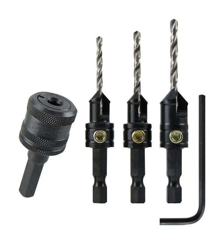 Make it Snappy 3 pc Steel Self-Centering Hinge Bit Set Precision Drilling